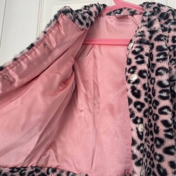 Gymboree Girls Leopard Faux Fur Coat - Picture 3 of 5